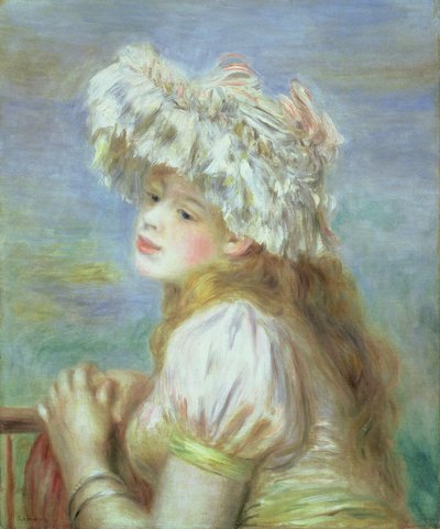 Retrato de una joven con sombrero de encaje, 1891 de Pierre Auguste Renoir